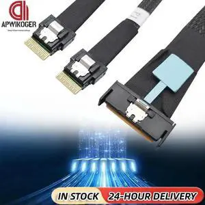 MCIO 8i Slimline SAS To Dual SFF-8654 4i Cable Male To Male Server High-Speed Adapter Cable 50cm Connection Cable Server Adapter