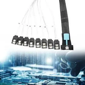 0.5M Cable Server Hard Drive Conversion Cable PCIe5.0 Slimline SAS MCIO 8I To 8*SATA Cable SAS MCIO 8I 74P To 8*SATA 7P Cord 0.5M Cable Server Hard Drive Conversion Cable PCIe5.0 Slimline SAS MCIO 8I To 8*SATA Cable SAS MCIO 8I 74P To 8*SATA 7P Cord