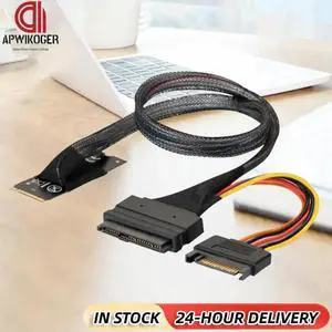 M.2 M-Key to U.2 SFF-8639 Adapter Cable with SATA 15-Pin Female Connector for 2.5 inch NVMe SSD Hard Disk M2 to U.2 Cable