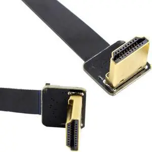 JAENFONG  Dual 90 Degree Down Angled HDMI Type A Male to Male HDTV FPC Flat Cable for FPV HDTV Multicopter Aerial Photography