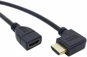 JAENFONG Right Angled 90 Degree Connector HDMI 1.4 with Ethernet3D Type A male to A female Extension Cable 0.5m