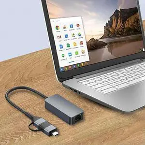 Type A/Type C To 2.5G RJ45 Ethernet Adapter USB C To 2.5G Ethernet Adapter 2500Mbps External Network Card USB3.0 for PC Laptop