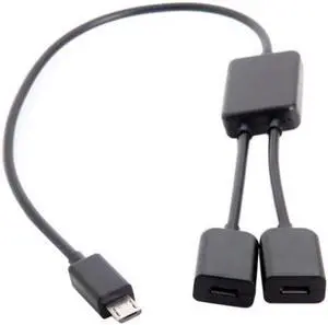 JAENFONG Micro USB to Dual Ports Micro USB Female Hub Cable For Laptop PCMouseFlash Disk