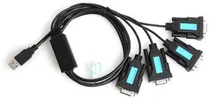 PL2303 Chip 4 Port USB to RS-232 9-Pin DB9 Serial Cable Male A Adapter Converter PC Notebook Accessories PL2303 Chip 4 Port USB to RS-232 9-Pin DB9 Serial Cable Male A Adapter Converter PC Notebook Accessories