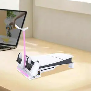 Horizontal Stand with Dual Controller Charger Base Stand for PS5 Slim Console for 5 Slim Disc & Editions Horizontal Stand with Dual Controller Charger Base Stand for PS5 Slim Console for 5 Slim Disc & Editions