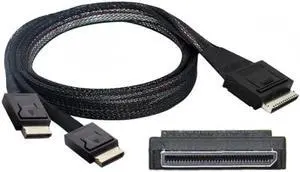 JAENFONG OCuLink PCIe PCI-Express SFF-8611 8x 8-Lane to Dual SFF-8611 Oculink 4x SSD Data Active Cable 50cm