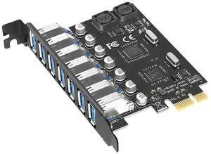 7 Ports USB 3.0 PCI-E Expansion Card Adapter 5Gbps PCIe USB 3.0 Hub Controller Adapter USB 3.0 Front Controller Adapter Card