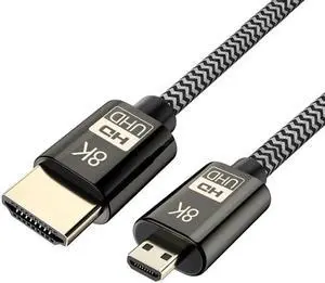 JAENFONG HDMI to HDMI 2.1 Ultra-HD UHD 8K 60hz 4K 120hz Cable 48Gbs HDMI Cord for Camera Tablet