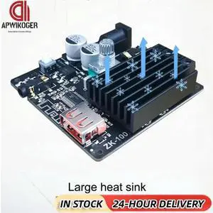 Amplifier Board Bass Theater 2x100W HIFI Audio Power Amplifier Board Stereo Bluetooth-compatible Home Theater AUX USB Amp