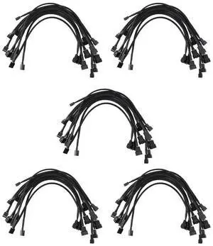 50PCS 4 Pin PWM Fan Extension Power Cable Connector Case Male To Female Extending Cables Compatible With 4 Pin/3Pin Fan