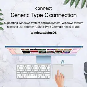 Bluetooth-Compatible Touchpad Multi-Gesture Portable Track Pad Type-C Rechargeable USB Touchpad Mouse for 10/11