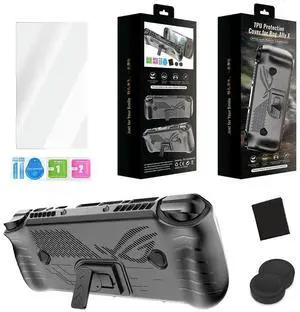 For ROG Ally X TPU Protective Case Cover Anti-Scratch with Stand Protective Skin Case All-round Protection Game Accessories