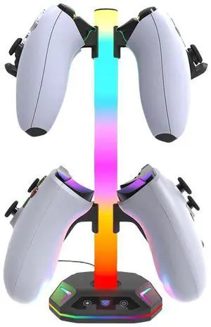 RGB Headset Stand 9 Light Modes for Desk Controller Holder Controller Stand Hanger for PS5/PS4/Xbox/Switch Pro Gamepad & Headset