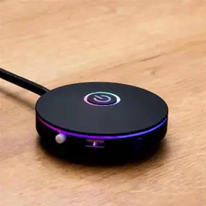 2X Computer Switch RGB Lighting Effect External Host Power Switch Button,Suitable For Internet Cafes,Offices (Black)