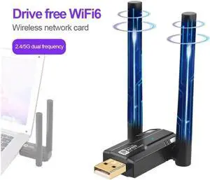 AX900 WiFi 6 Wireless Adapter, 2.4G & 5GHz Dual Band 802.11AC Wireless Network Card WiFi Antenna Wifi Receiver, 900Mbps USB WiFi Adapter with 5dBi Antenna for Laptop Desktop PC Windows Linux