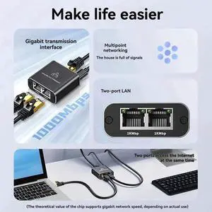 1000Mbps High Speed RJ45 Network Extension Cable Connector_L50A