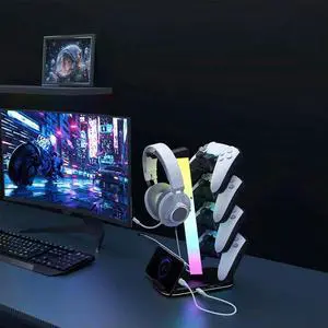 3 in 1 Universal Organizer 2 X Type-C & 1 X USB 2.0 Gaming Controller Headset Holder for Switch/Headphones/Controller