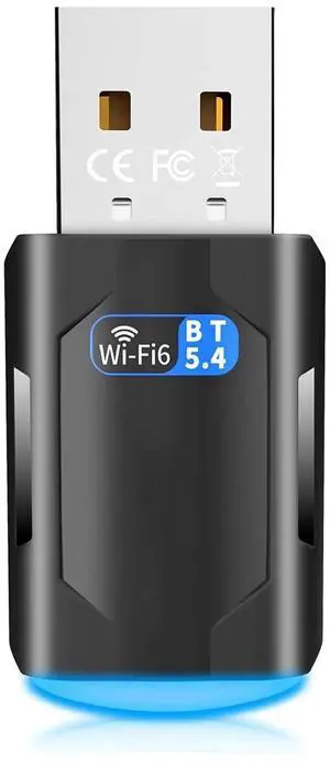 JAENFONG 2-in-1 Wi-Fi 6 Bluetooth 5.4 USB Adapter for PC Laptop, AX900Mbps WiFi 2.4G/5GHz Wireless Network Dongle w/Built-in Driver for Windows 11 10 Desktop Headphones, Keyboard, Mouse, Controller