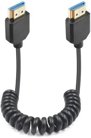 JAENFONG 8K HDMI Coiled Cable 1-4FT, 48Gbps Short HDMI Cable Coiled with 8K@60Hz, 4K@240Hz and HDR for ATOMOS Ninja V S.ony A7siii C.anon C300 C500 Ronin RS2 Monitor Camera, Capture Cards, PS5