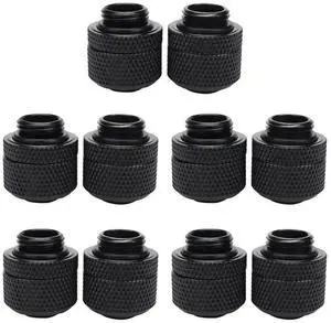 10Pc Water Cooling Fittings G1/4 External Thread Pagoda For 9.5X12.7Mm Soft Tube Computer Cooling System Connector Black