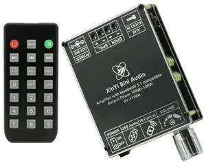 2x100W Bluetooth-Compatible 5.0 Power Amplifier Board AUX Speaker Stereo Module Home Music Wireless Module Audio AMP