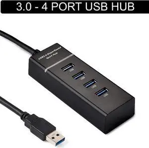 JAENFONG USB HUB 3.0 Powered Ultra Slim 4 Ports Super Speed Mini Smart Charger Charging Port Compact External AC Power Adapter Mac Mini, PC, Laptops