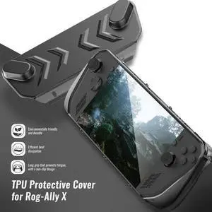 For ROG Ally X TPU Protector Shell Sleeve Anti-Scratch with Stand Shell Sleeve Case with Thumb Grip Caps & Screen Protector