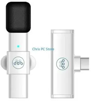 Omnidirectional Pickup Lavalier Microphones Transmitter Receiver Type-C Port for PC Phone DSLR Camera Handhold Mic