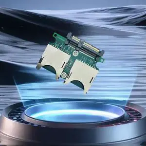 2 Ports Dual SD Memory Card To SATA SDD Card Adapter Converter Convertor Adapter Card with Enclosure