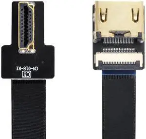 JAENFONG Right Angled 90 Degree HDMI Male to Female FPC Flat Cable for HDTV Multicopter Aerial Photography