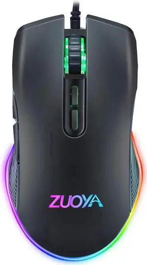 JAENFONG Wired Gaming Mouse RGB Backlit Computer Mice 3600 DPI Adjustable Ergonomic Optical Game Mouse 7 Buttons for Gamer Windows PC