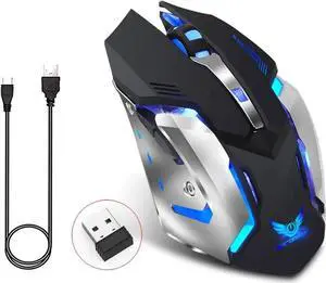 JAENFONG Wireless Gaming Mouse, 2.4GHZ Rechargeable Wireless Computer Game Mice Built in with 600mAh Battery JAENFONG Wireless Gaming Mouse, 2.4GHZ Rechargeable Wireless Computer Game Mice Built in with 600mAh Battery
