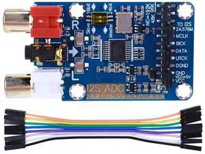 I2S ADC HiFi Audio Acquisition Card Module WM8782S Lossless Audio Decoder 24BIT 192K 96K 48K Support 3.5MM/RCA Input