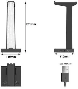 RGB Headset Display Stand 10 Lighting Effects Headphone Stand Holder Rack Space Saving Headphone Display Rack for Table Supplies