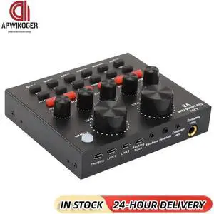 Audio Sound Card with Monitor Electric Guitar Live Broadcast Recording Computer Sound Sard PC Phone Phantom Power