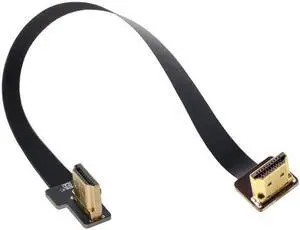JAENFONG 20cm Dual 90 Degree Right-Up Angled HDMI Type A Male to Male HDTV FPC Flat Cable for FPV HDTV Multicopter Aerial Photography