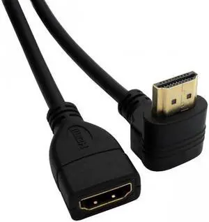 JAENFONG Up Angled 90 Degree Connector HDMI 1.4 with Ethernet3D Type A male to A female Extension Cable 0.5m