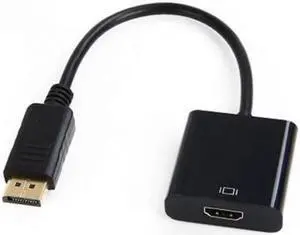 JAENFONG 20cm DP DisplayPort to HDMI Video Audio Converter Cable Black