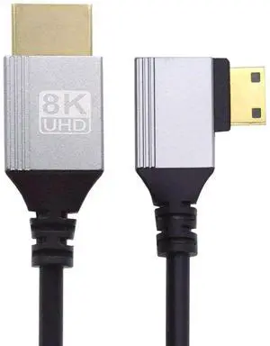JAENFONG 90 Degree Right Angled Mini HDMI 2.1 Ultra Thin HDTV Cable 8K 4K Hyper Super Flexible Slim Cord Type-A to Type-C for Camera HDTV JAENFONG 90 Degree Right Angled Mini HDMI 2.1 Ultra Thin HDTV Cable 8K 4K Hyper Super Flexible Slim Cord Type-A to Type-C for Camera HDTV