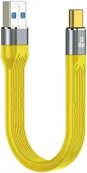 JAENFONG Yellow 10Gbps USB 3.1 Type C Male to USB3.0 Type A Male Flat Slim FPC Data Cable for LaptopPhone