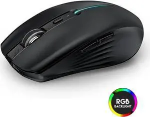 JAENFONG Bluetooth Wireless Mouse - (BT1/BT2+2.4G) Tri-Mode High Performance Mouse, Rechargeable 2.4G RF Wireless Mouse, Quiet Click, Multi-Device Compatibility for Laptop, Computer, Tablet, PC