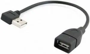 JAENFONG Left Angled Type USB 2.0 A Male to USB Female M/F Extension Cable 20cm