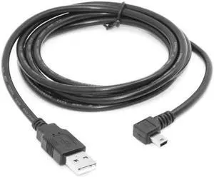 JAENFONG Mini USB B Type 5pin Male Left Angled 90 Degree to USB 2.0 Male Data Cable 6ft 1.8m