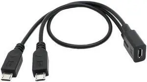 JAENFONG SB Female to 2 Micro USB Male Splitter extension charge cable for Galaxy S5 i9600 S4 I9500 Note2 N7100 S3 I9300 S2 9100