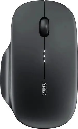 JAENFONG Portable Bluetooth Mouse, Tri-Mode (BT1/BT2+2.4G) Wireless Mouse Rechargeable with Thumb Rest | Visible Battery Indicator | Ultra-Slim & Lightweight Mice for PC/Computer/Laptop (Black)
