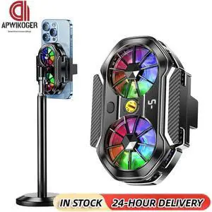 Back Clip Phone Dual Fans Display 1/4inch Screw Mount + Type-C Port for Android/iOS Phone Live Streaming & Gaming