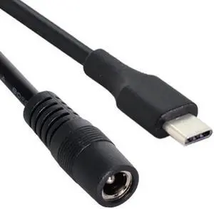 JAENFONG USB 3.1 Type C USB-C to DC 5V 5.5*2.5mm Power Jack Extension Charge Cable for Cell Phone Tablet