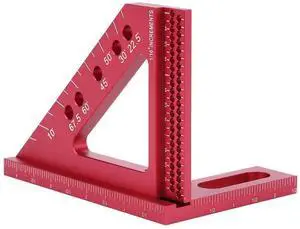 3D Carpenter Square with Angle Position Pin Small Square Tool Aluminum Alloy 0-90 Degree Protractor for 45 & 90 Degree Measuring