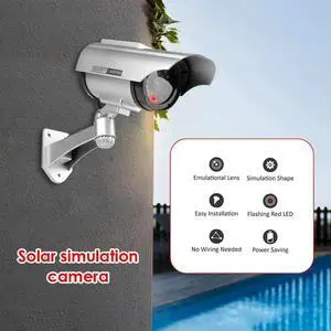 LED Monitor Solar Fake Camera Simulation CCTV Surveillance Security Dummy Camera