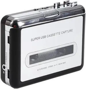 JAENFONG USB Cassette Capture Radio Player Portable USB Cassette Tape to MP3 Converter Capture Audio Music Player Tape Cassette Recorder